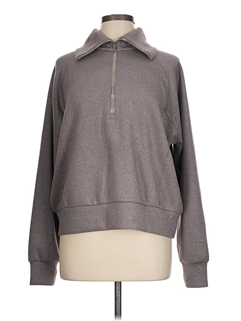 Pre-owned Spanx Fleece Jacket In Gray