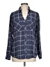 Express Outlet Plaid Blue Long Sleeve Blouse Size L - photo 1