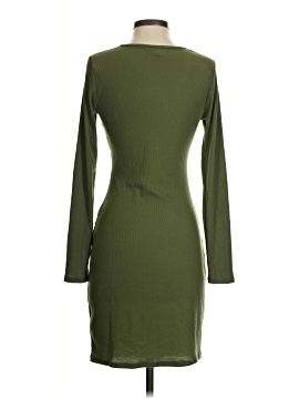 open lace back dress Angelique Olive Green Twisted Asymmetric Maxi Dress – Club L London main image 0