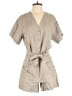 OVERLOVER 100% Linen Solid Gray Romper Size XS - photo 1