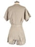 OVERLOVER 100% Linen Solid Gray Romper Size XS - photo 2