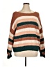 Davi & Dani Stripes Brown Pullover Sweater Size 1X - photo 1