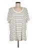 LUXE Stripes Ivory Short Sleeve T-Shirt Size M - photo 1