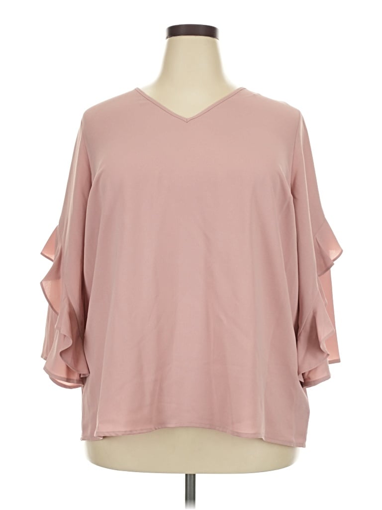 Pre-owned Alfani 3/4 Sleeve Blouse In Pink