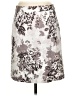 Van Heusen Studio 100% Cotton Floral Silver Formal Skirt Size 4 - photo 1