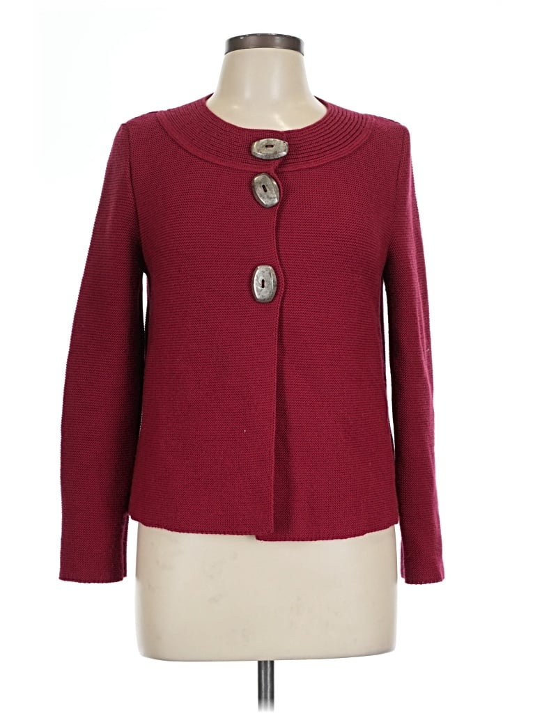 Pre-owned Saint James Cardigan Sweater In Burgundy