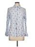 Emily Daniels 100% Rayon Hearts Blue Long Sleeve Button-Down Shirt Size L - photo 1