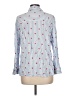 Emily Daniels 100% Rayon Hearts Blue Long Sleeve Button-Down Shirt Size L - photo 2