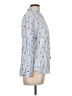 Emily Daniels 100% Rayon Hearts Blue Long Sleeve Button-Down Shirt Size L - photo 4