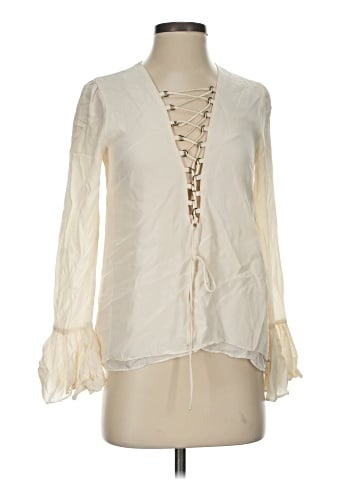 Stone Cold Fox Long Sleeve Silk Top (view 1)