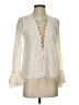 Stone Cold Fox 100% Silk Ivory Long Sleeve Silk Top Size Sm (1) - photo 1