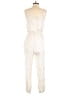 OVERLOVER Metallic Ivory Jumpsuit Size S - photo 2