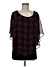 AB Studio Burgundy Short Sleeve Blouse Size M - photo 1