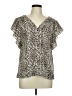 Sanctuary 100% Polyester Animal Print Brown Short Sleeve Blouse Size M - photo 1