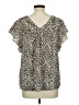 Sanctuary 100% Polyester Animal Print Brown Short Sleeve Blouse Size M - photo 2