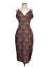 Shein 100% Polyester Paisley Brown Cocktail Dress Size L - photo 1