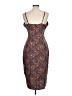 Shein 100% Polyester Paisley Brown Cocktail Dress Size L - photo 2