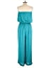 OVERLOVER 100% Polyester Solid Teal Jumpsuit Size M - photo 2