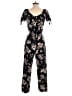 Xhilaration Floral Black Jumpsuit Size XS - photo 2