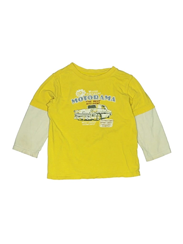Pre-owned Faded Glory Kids' 3/4 Sleeve T-shirt In Yellow