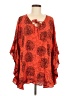 Unbranded 100% Rayon Orange 3/4 Sleeve Blouse Size M (estimated) - photo 1