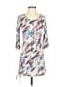 Young Essence Graphic Silver Casual Dress Size S - photo 1