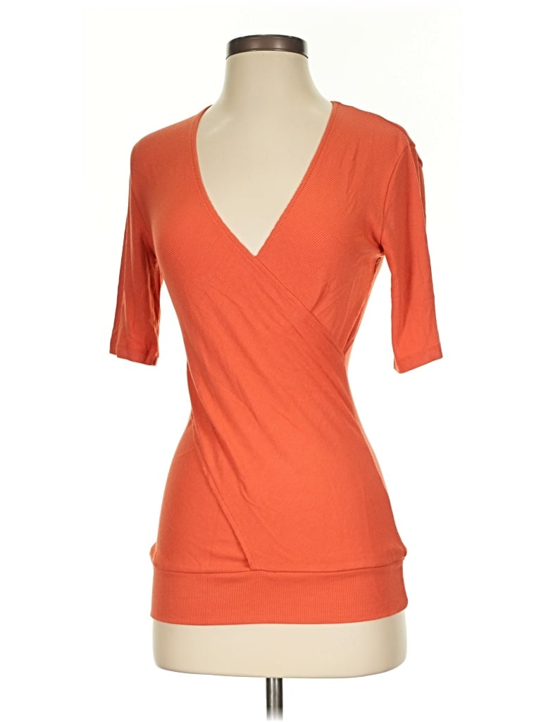 Pre-owned Universal Standard Short Sleeve Top Orange V-neck Tops