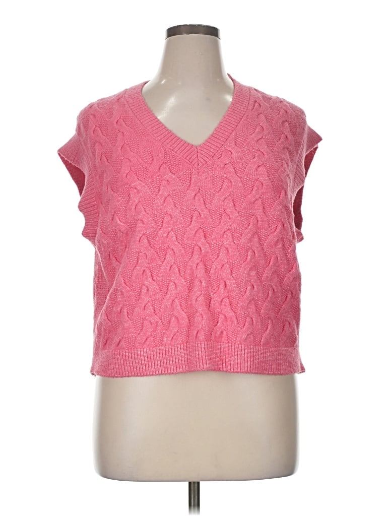 Pre-owned On 34th Sweater Vest In Pink
