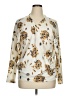 Maurices Floral Ivory Long Sleeve Blouse Size 14 (0) - photo 1