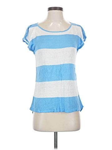 Blue Saks Fifth Avenue Short Sleeve T-Shirt (view 1)