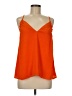 Main Strip 100% Polyester Orange Sleeveless Blouse Size M - photo 1
