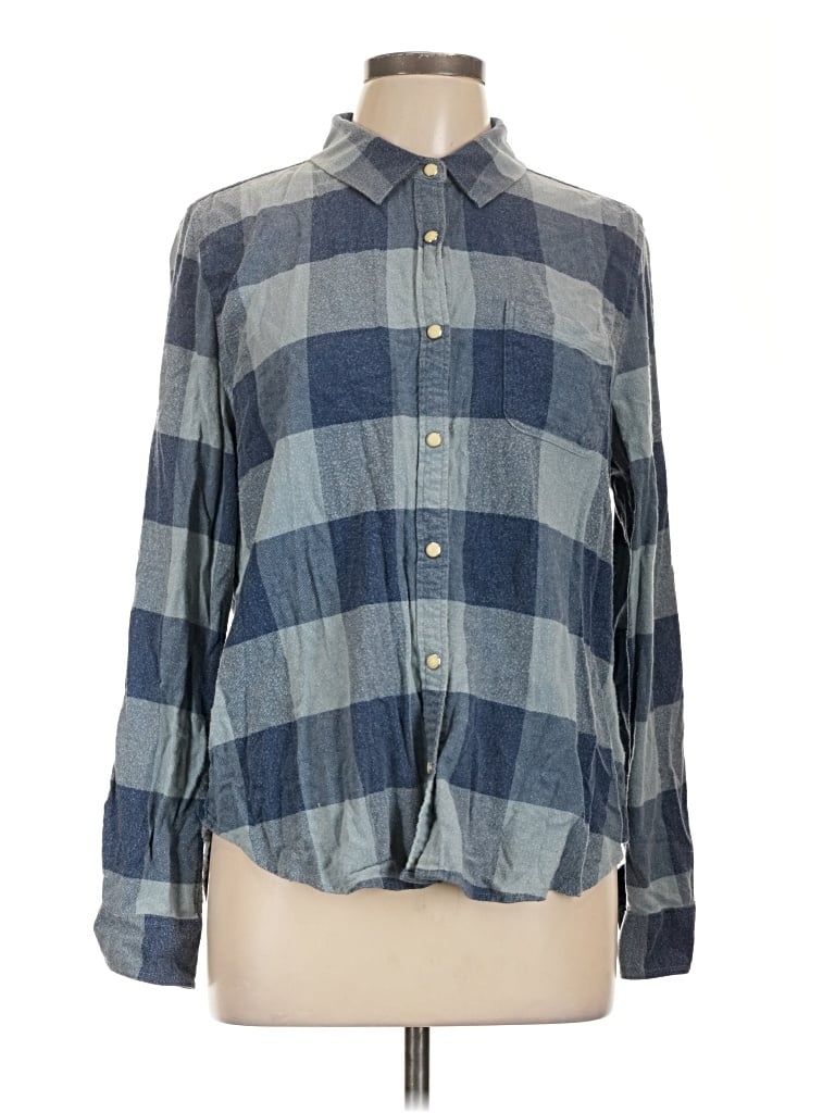 Pre-owned Flag & Anthem Long Sleeve Button Down Shirt In Blue