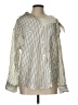 Assorted Brands Stripes Silver Ivory Long Sleeve Blouse Size L (estimated) - photo 1