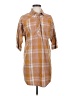 PrAna Brown 3/4 Sleeve Button-Down Shirt Size S - photo 1