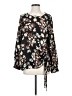 Halogen 100% Polyester Black Long Sleeve Blouse Size S - photo 1