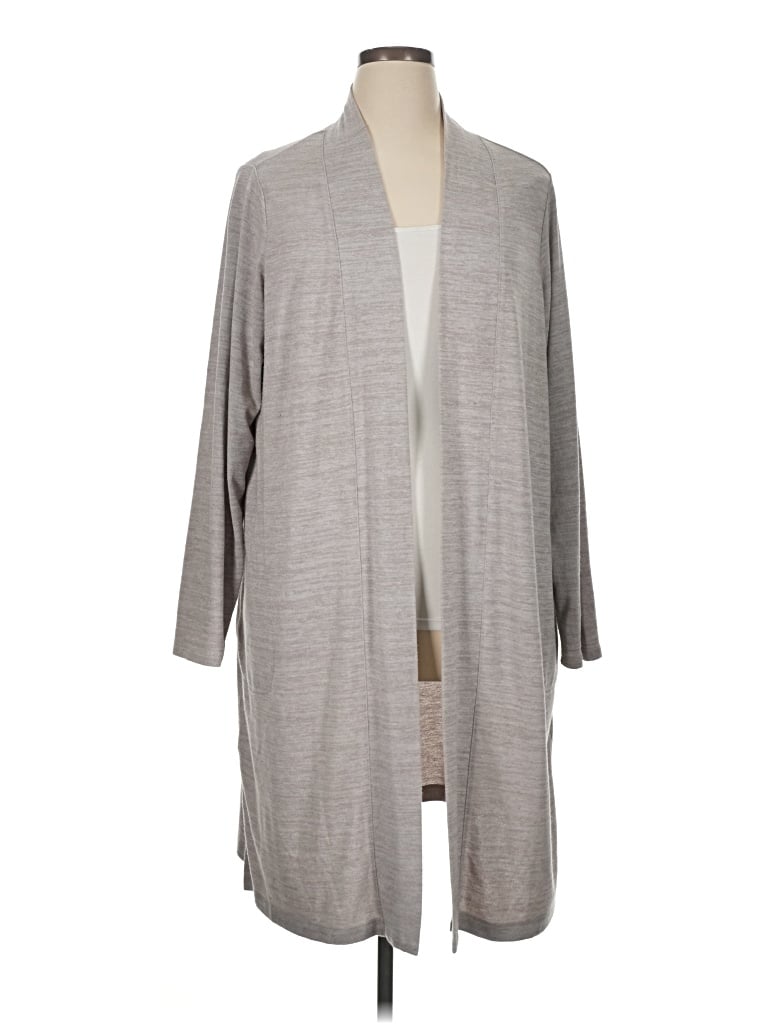 Pre-owned Lands' End Cardigan Sweater In Gray