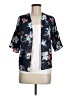 True Craft 100% Polyester Floral Blue Kimono Size M - photo 1