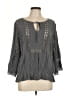 DR2 100% Polyester Gray 3/4 Sleeve Blouse Size L - photo 1