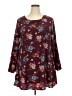 LoveRiche 100% Polyester Burgundy 3/4 Sleeve Blouse Size 2X - photo 1