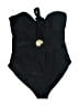 Unbranded Solid Black One Piece Swimsuit Size L - photo 1
