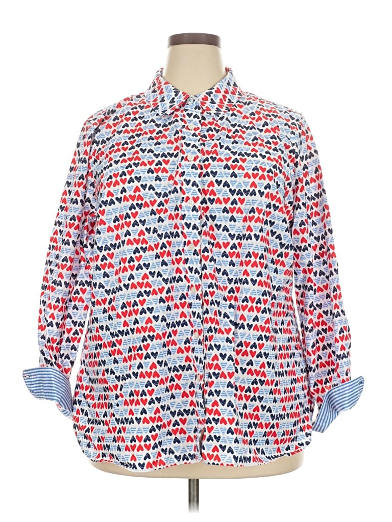Pre-owned Talbots Long Sleeve Button Down Shirt In Red