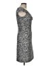 London Times 100% Polyester Animal Print Silver Cocktail Dress Size 10 - photo 4