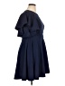 Unbranded Solid Blue Casual Dress Size XL - photo 4