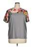 Shein Curve 100% Polyester Gray Short Sleeve Top Size 1X - photo 1