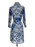 CAbi Print Blue Cocktail Dress Size XS - photo 2