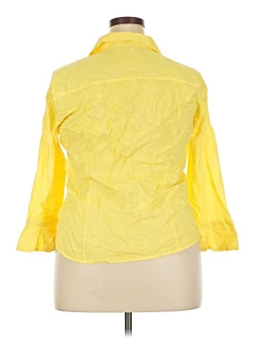 JM Collection 3/4 Sleeve Button-Down Shirt (view 2)