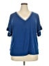 Max Studio Blue Short Sleeve Top Size 2X - photo 1