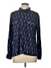 Sabrina Lauren Print Blue Long Sleeve Blouse Size L - photo 1