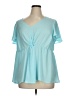 Torrid 100% Polyester Teal Short Sleeve Blouse Size 1X Plus (1) - photo 1