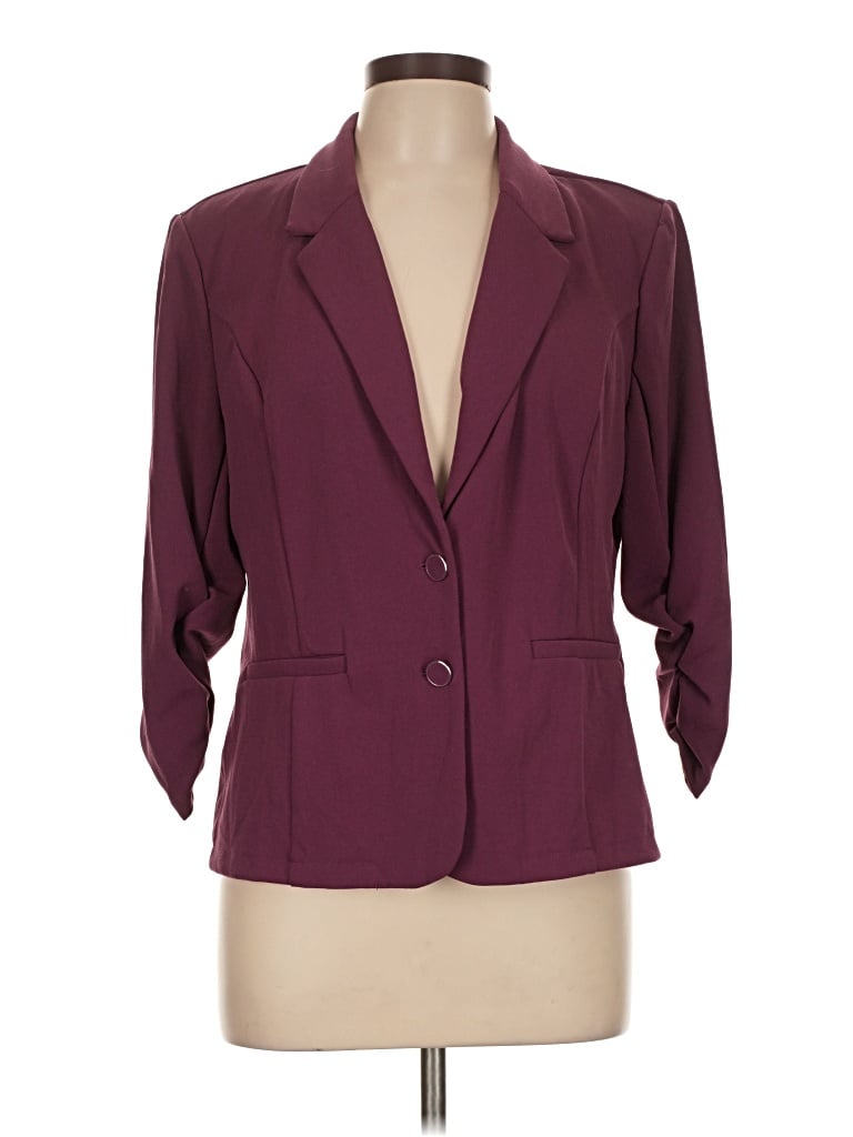 Pre-owned Love Scarlett Blazer Jacket In Burgundy